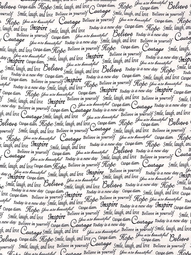 Windham Fabric Extra Wide Fabric Inspirational Words Fabric Etsy