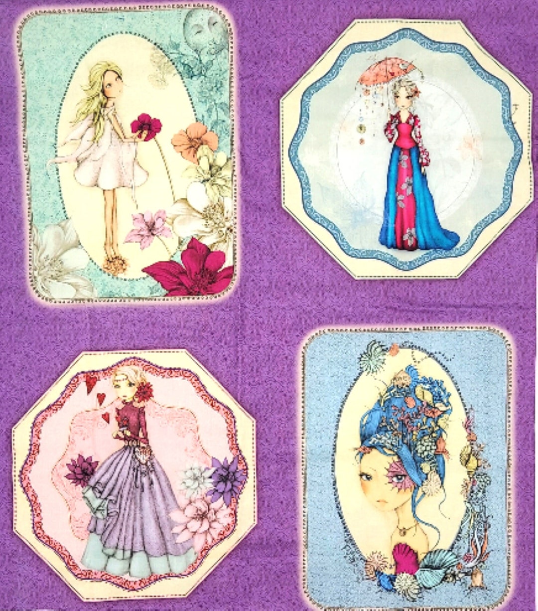Santoro Beautiful Fairies Fabric Panel for Cut and Sew Sewing Etsy