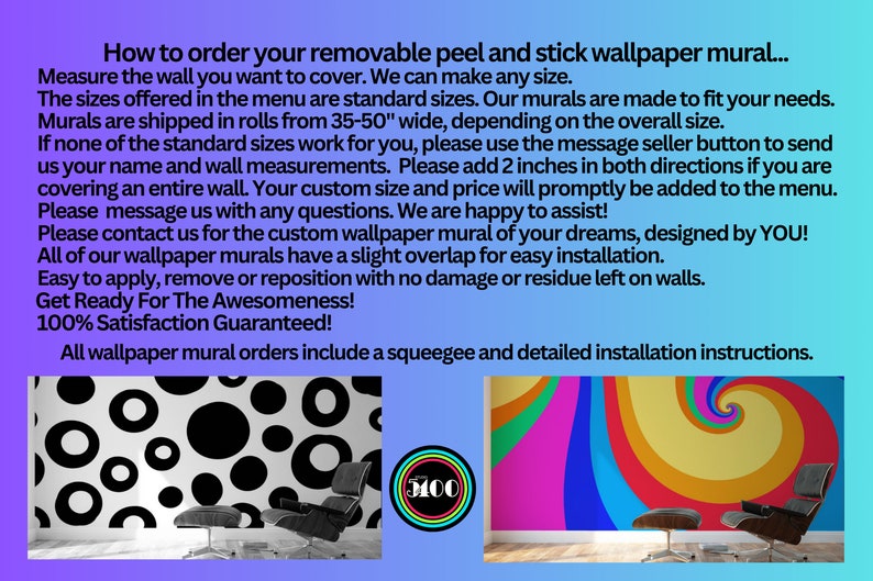 Blue Floral Peel and Stick Wallpaper Boho Funky Wallpaper Etsy