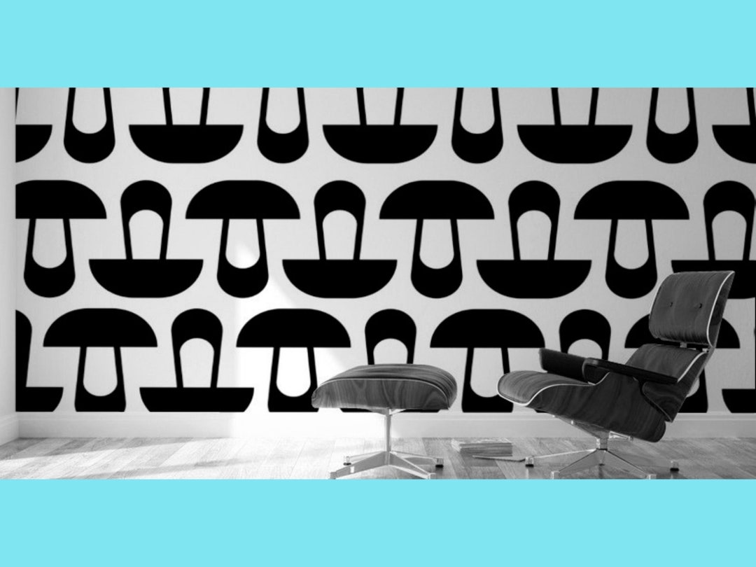 Mushroom Wallpaper Funky Wallpaper Mural Headboard Wall Decal - Etsy