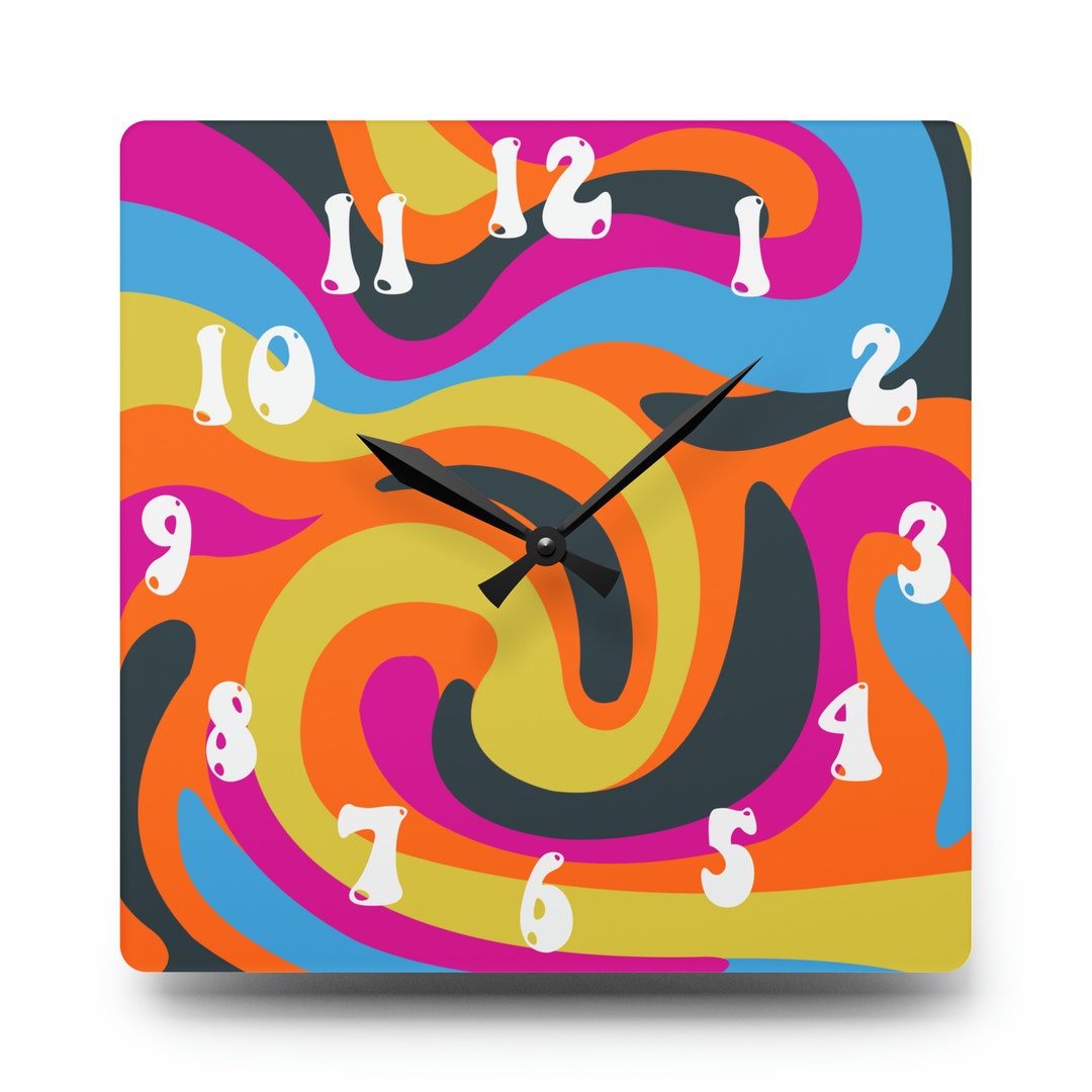 Artsy 24 Inch Large Wall Clock Modern Oversized Wall Clock Etsy