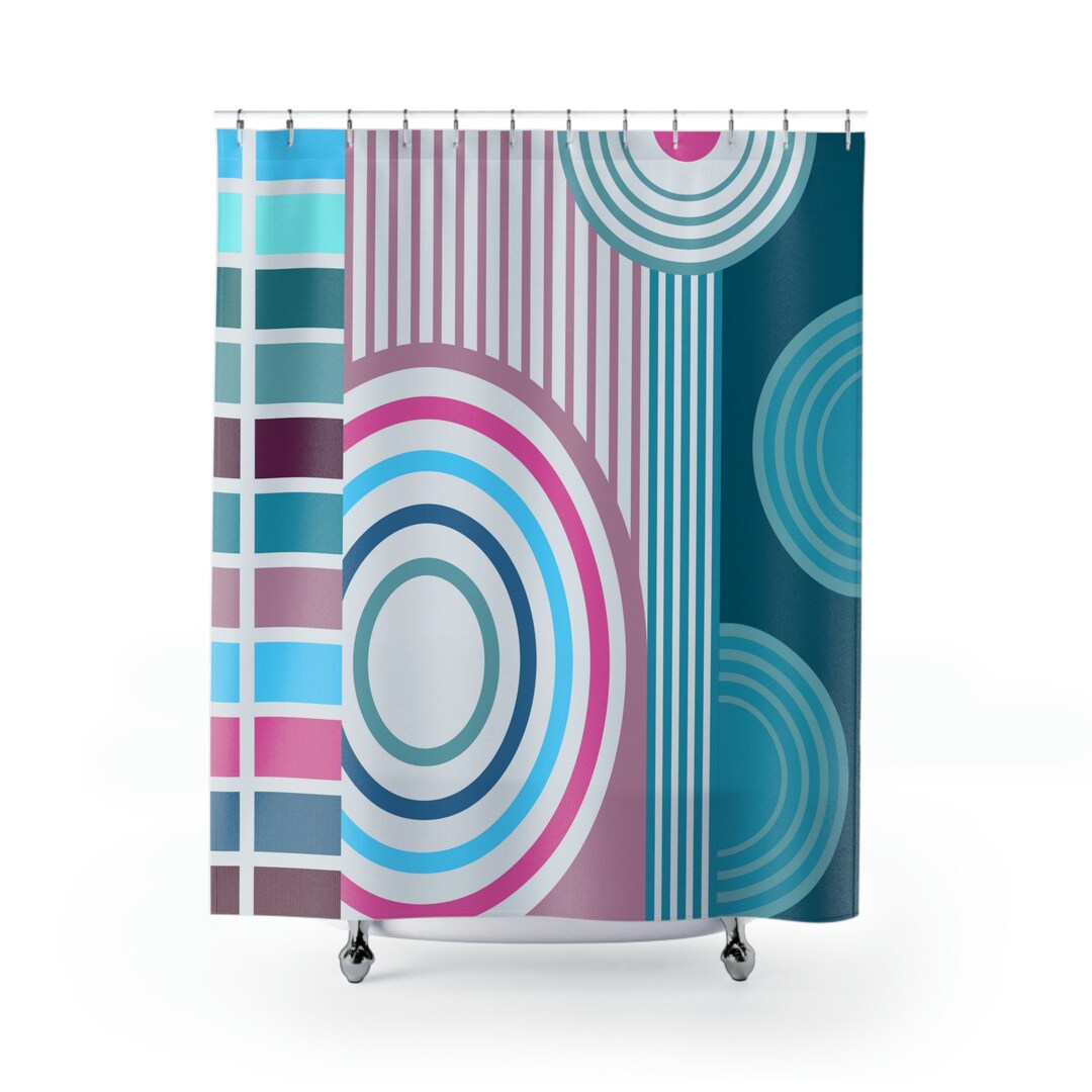 Bauhaus Shower Curtain Mid Century Modern MCM Shower Curtain Etsy