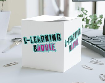 E-Learning Baddie Note Cube, uroczy dodatek na biurko, prezent dla studenta, artykuły biurowe, motywacja do nauki, nowoczesne narzędzie organizacyjne