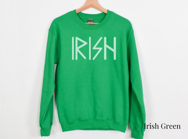 Irish Viking Sweatshirt Unisex Saint Patricks Day Crewneck Rune