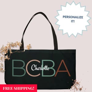 Personalized BCBA weekender bag | Social Work Month Social Worker Gift |  ABA therapist gift | ABA gifts | personalized graduation gift