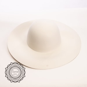 Floppy Swinger Blocked Untrimmed Wool Felt Hat Base | W0169A Winter White