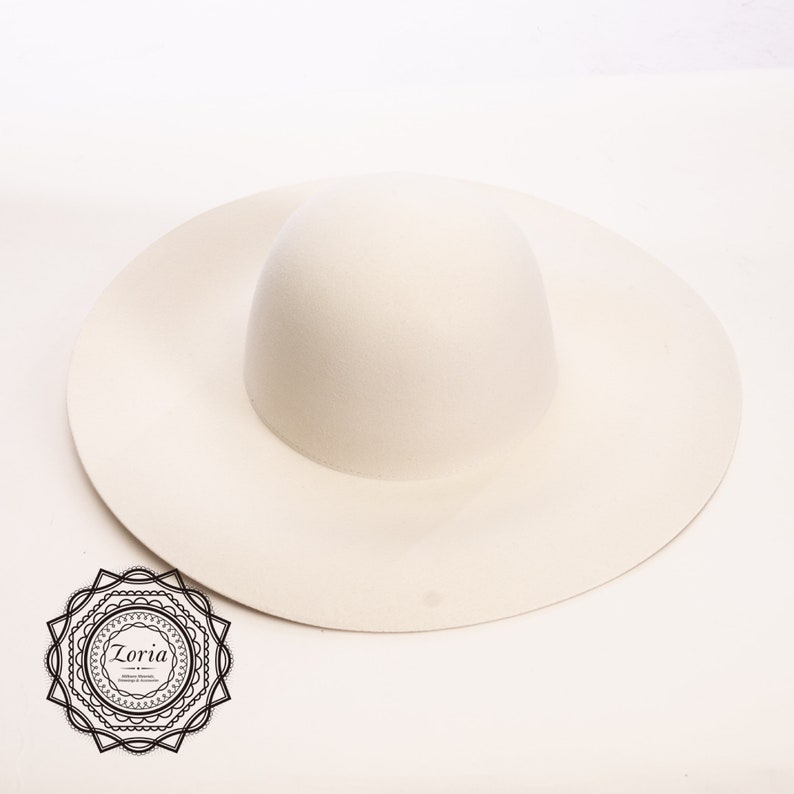 Floppy Swinger Blocked Untrimmed Wool Felt Hat Base | W0169A Winter White