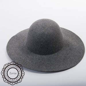 Floppy Swinger Blocked Untrimmed Wool Felt Hat Base | W0169A Lt Grey Heather