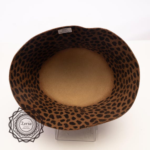 Un-blocked Wool Leopard Print Capeline Hat Blank Body LEOPARD