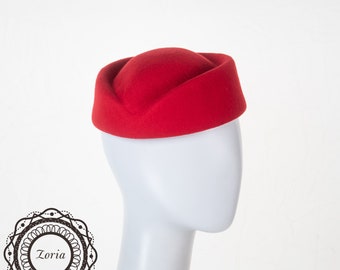 Wool Blocked Untrimmed Pillbox Felt Hat Base | W0171