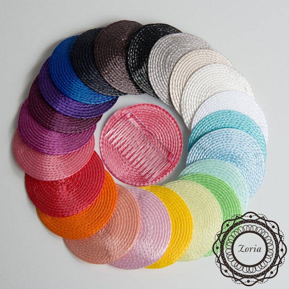 Round Poly Straw Fascinator Cocktail Hat Base | AD01BP