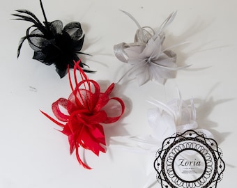 4.5" Feather Sinamay Bow Trims For Fascinator, Cocktails, Hair Accessories | 802071