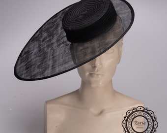 Oval short flat top sinamay / hemp hat base for millinery | PHB-22133