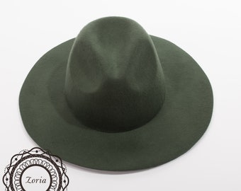 Wide Brim Fedora Blocked Untrimmed Wool Tribal Western Felt Hat Base| W0166A