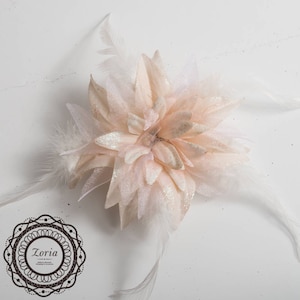 6" Glitter Feather Flower For Hats Fascinators Hair Accessories | 802010