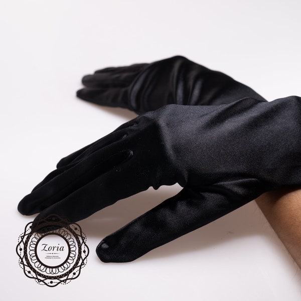 Wrist length Satin Gloves | GLOVE06-12