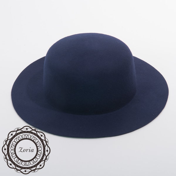 Medium Sailor Blocked Untrimmed Floppy Brim Boater Wool Felt Hat Base| W0168A