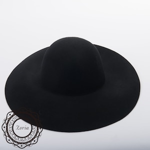 Floppy Swinger Blocked Untrimmed Wool Felt Hat Base | W0169A Black