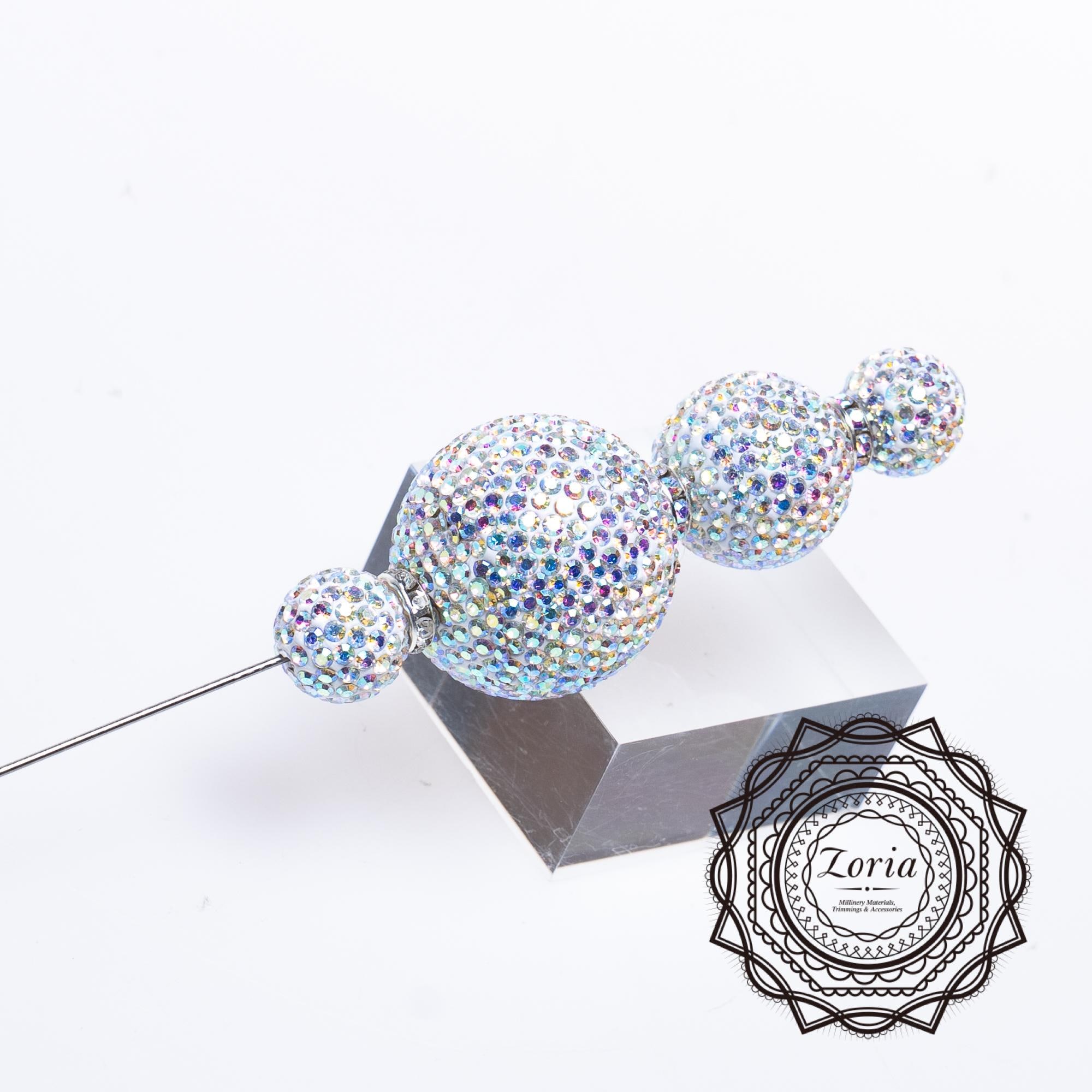 Elegant crystal ball added hat pin great for adding extra glam A4533