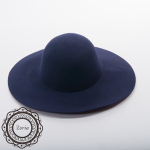 Floppy Swinger Blocked Untrimmed Wool Felt Hat Base | W0169A Navy
