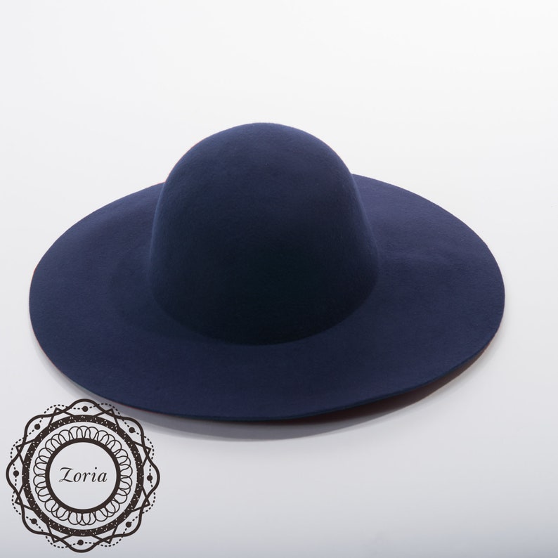 Floppy Swinger Blocked Untrimmed Wool Felt Hat Base | W0169A Navy