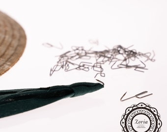 Steel Puggaree Hat Band Hooks for Millinery: Black or Silver | A0108