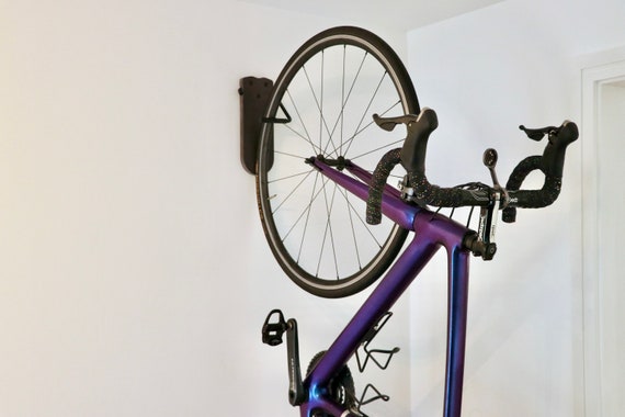 Crochet à vélo vertical pour rangement mural, noir