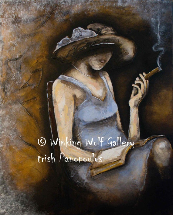 Vintage Woman Art Cigar Art Vintage Hat Vintage Woman in - Etsy