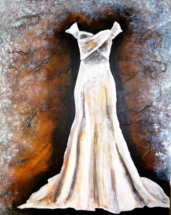 painted wedding dress