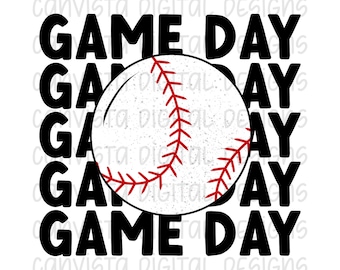 Game Day PNG File - Commercial Use Print File - Baseball Game Day Design - Sports Digital Design - Baseball Download PNG for Sublimation/DTF