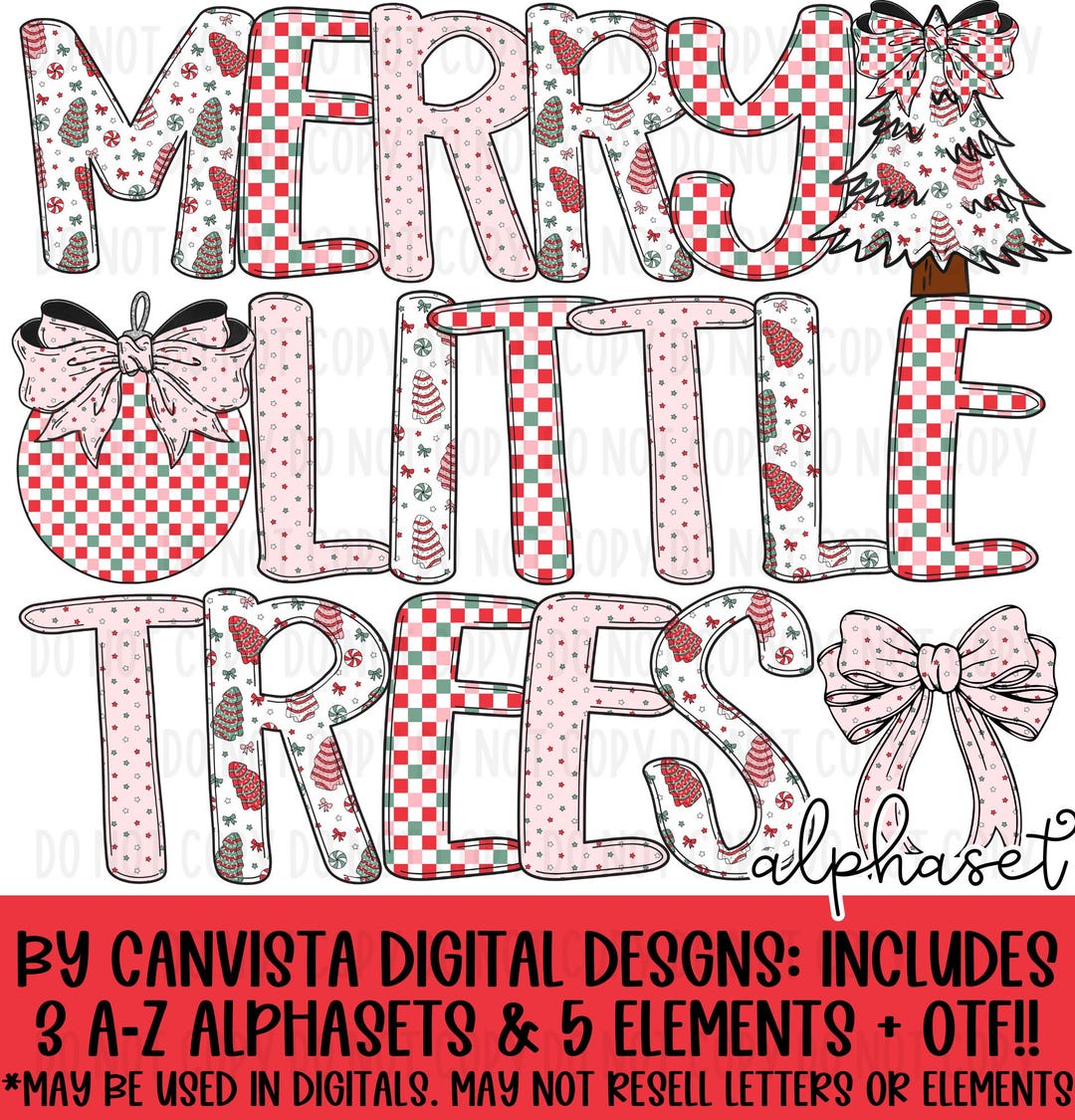 Merry Little Trees Alphaset + Otfs - 3 A-Z Alphabet Sets - Christmas ...