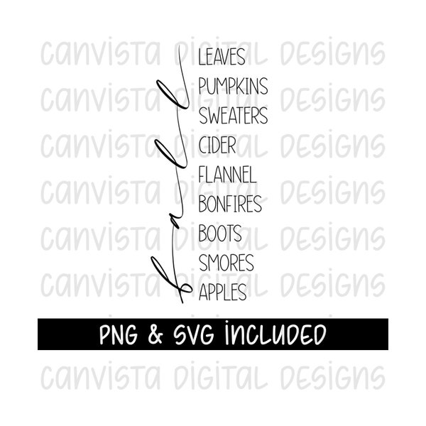 Fall SVG and PNG. Fall Download. Leaves Pumpkins Sweaters Cider Flannel Bonfires Boots Smores Apples. Fall Stencil. Fall Sublimation. Autumn