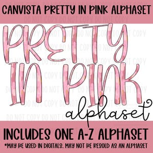 Pretty in Pink Alphaset - A-Z Alphabet set - Pretty Pink Brush Stroke PNG Files - Commercial Use - Pink Digital Alphaset - Pink Gold Glitter