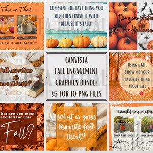 Fall Themed Mini Graphics Bundle - Interactive Social Media Content - Facebook Posts - Small Business Owner - Download