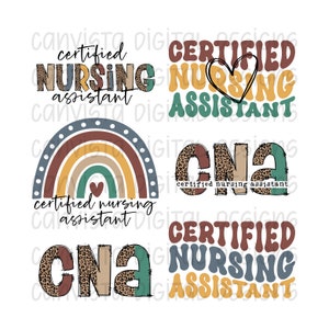 CNA Bundle - Certified Nursing Assistant PNG Files for Sublimation/DTF - Commercial Use Print File - Nursing Designs - Leopard cna files