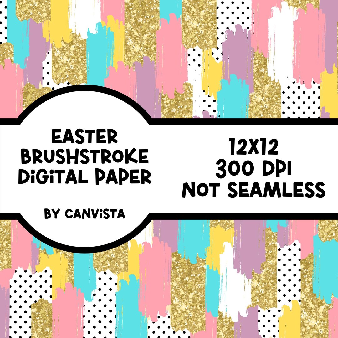 Easter Brush Stroke Digital Paper - Easter Day PNG File - Commercial ...