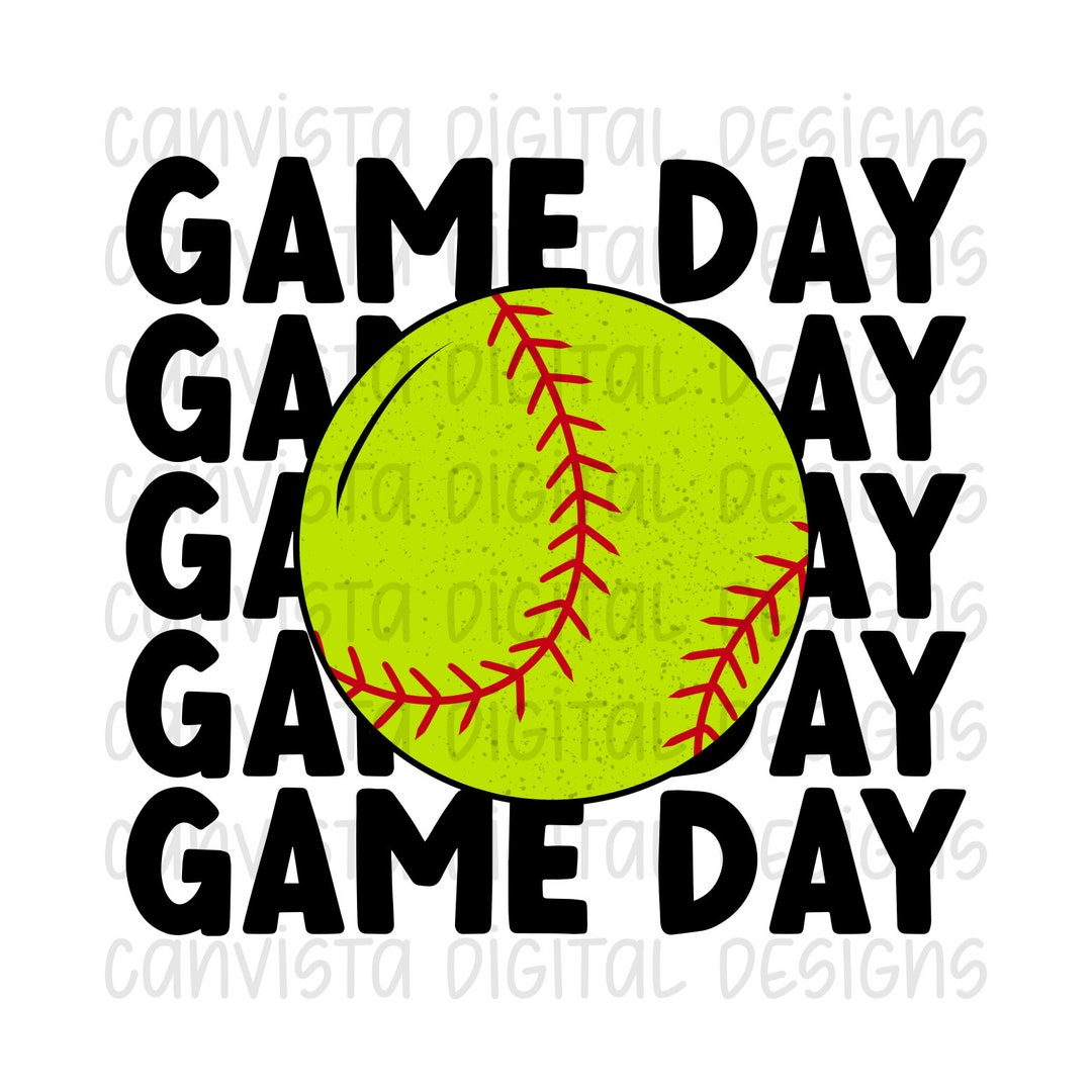 Game Day PNG File Commercial Use Print File Softball Game Day Design