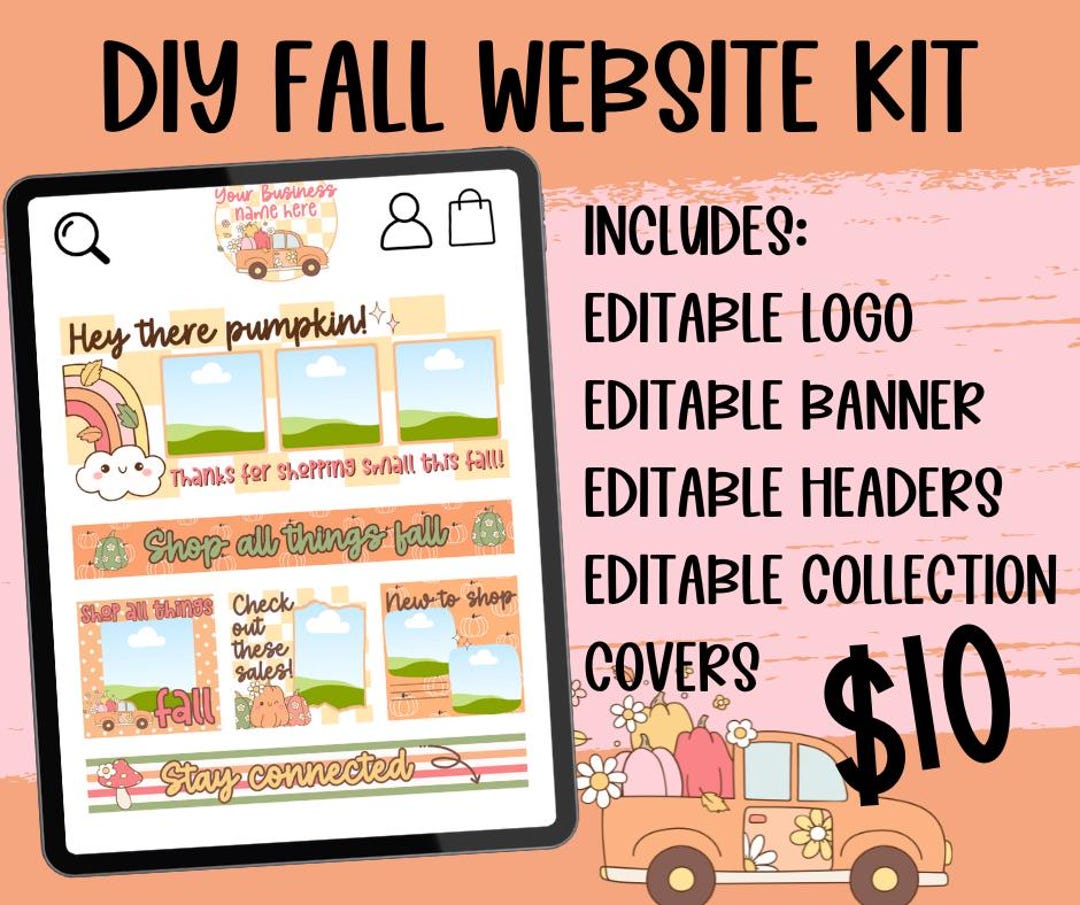 Fall Website Effects Fall Themed Website Kit - DIY Website Facelift - Editable Canva ...