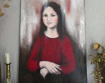 Mona Lisa petite fille peinture "Petite Lisa"  inspiration la Joconde