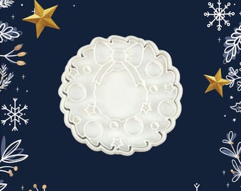 Wreath Cookie Cutter Stamp Christmas Wreath Christmas Party Christmas Cookies Winter Cookie Cutters Holiday Cookie Cutters