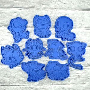 Anime Cookie Cutter Stamp Set: 3D Printed PLA, Gamer Party