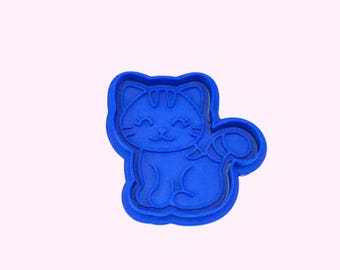 Cat Cookie Cutter and Stamp Set Kitten Cookie Cutter Cat Cookies Kitten Cookies