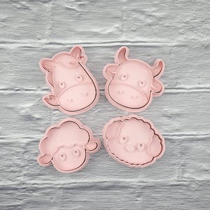 Cow Sheep Cookie Cutter Stamp Set, Cow Cookie Cutter, Cow Cookies, Cow Clay Stamp, Cow Fondant Stamp, Farm Animal Party, Farm Animal Cake