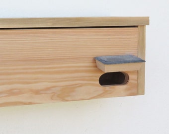 Handmade Welsh Larch Swift Nesting Box with Slate porch