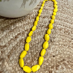 Long Resin Necklaces Yellow