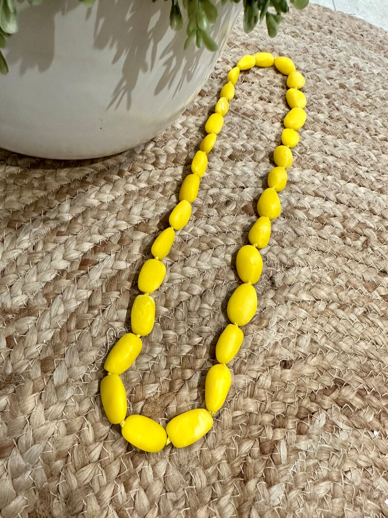 Long Resin Necklaces Yellow