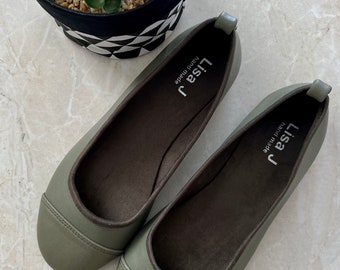 Leather Shoes - Olive