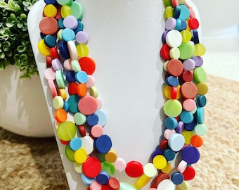 Resin multi coloured necklace