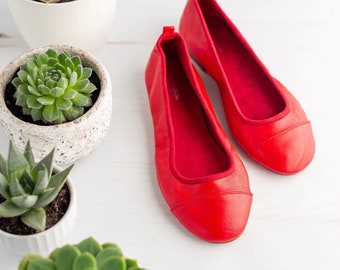 Leather Shoes - Red