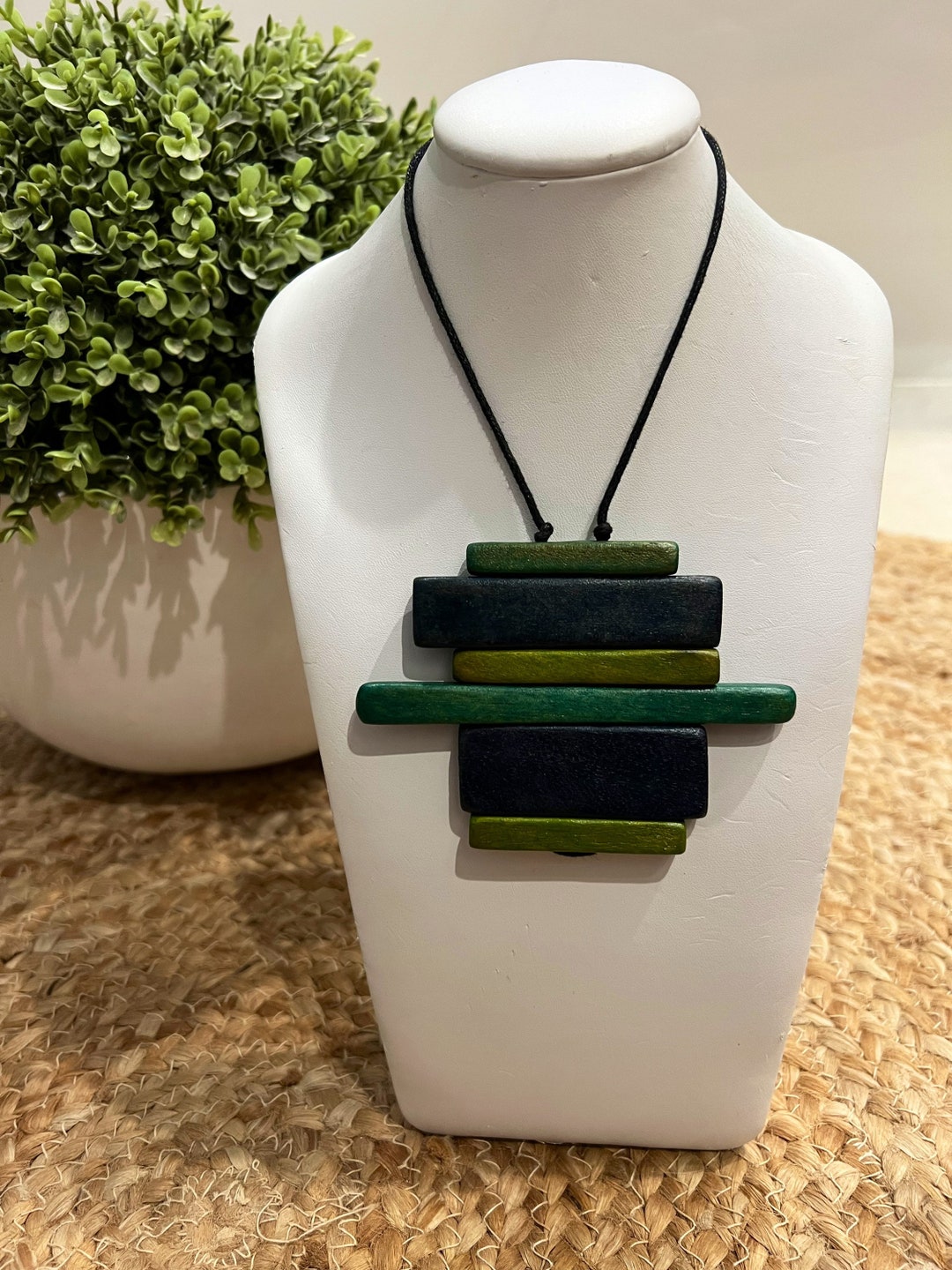 Wooden Block Necklace Etsy Australia